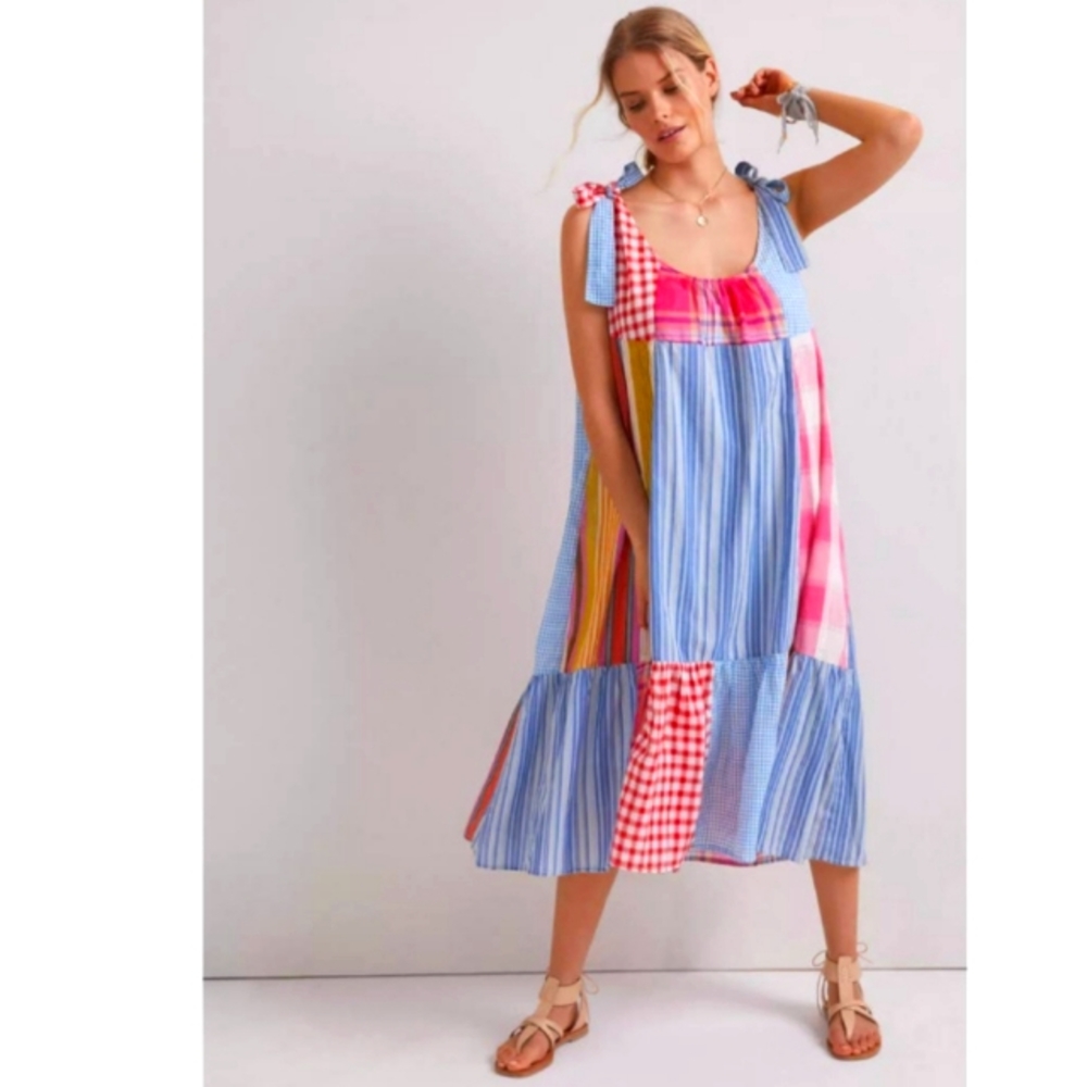 Anthropologie Patchwork Maxi Sundress Size Large NWOT